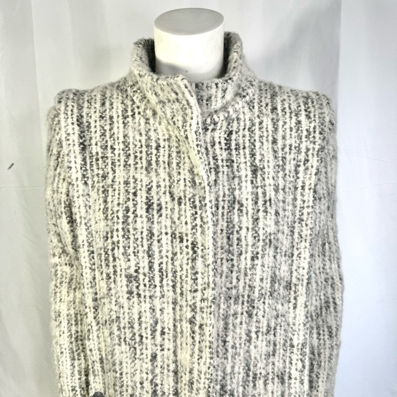 PIERRE DESMARAIS WINTER WOOL COAT WHITE GREY TRENCH COAT VINTAGE MADE IN CANADA - Picture 6 of 15